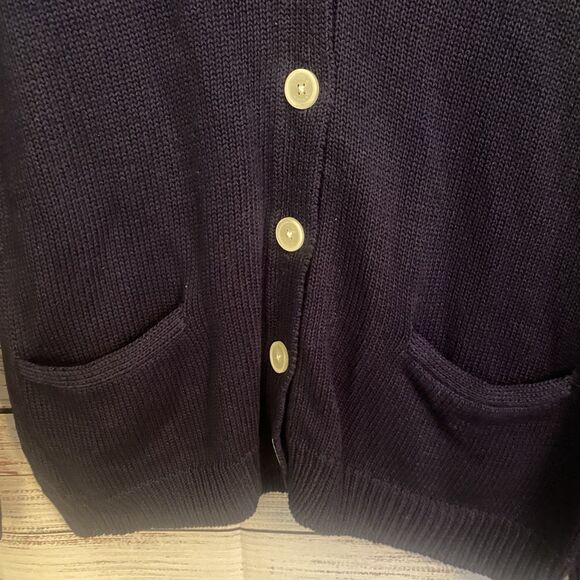 Ralph Lauren Women’s Navy Blue Crest Cardigan Sweater XL Nautical Logo Vintage - Picture 4 of 9